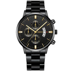 Men's Golden Steel Quartz Watch