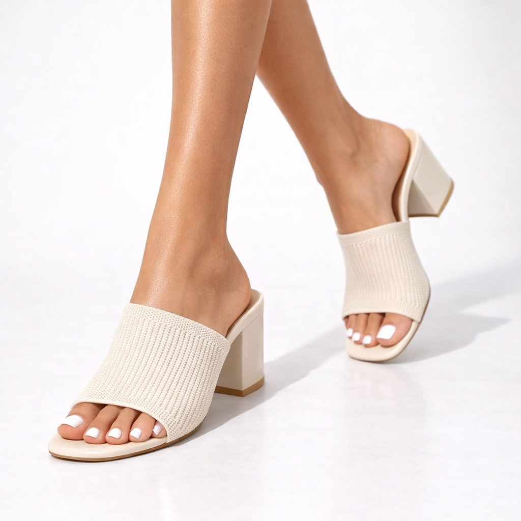 Elegant Knit Open-Toe