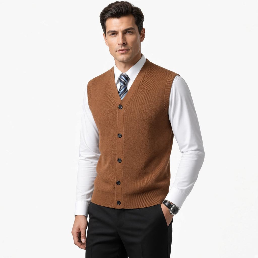V-Neck Cardigan Sweater Vest