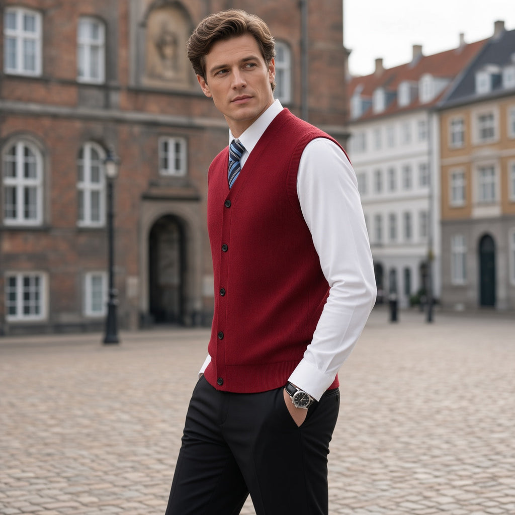 V-Neck Cardigan Sweater Vest