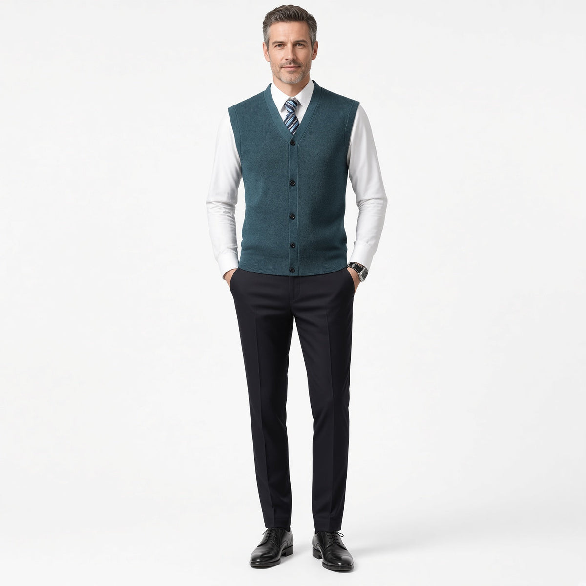 V-Neck Cardigan Sweater Vest
