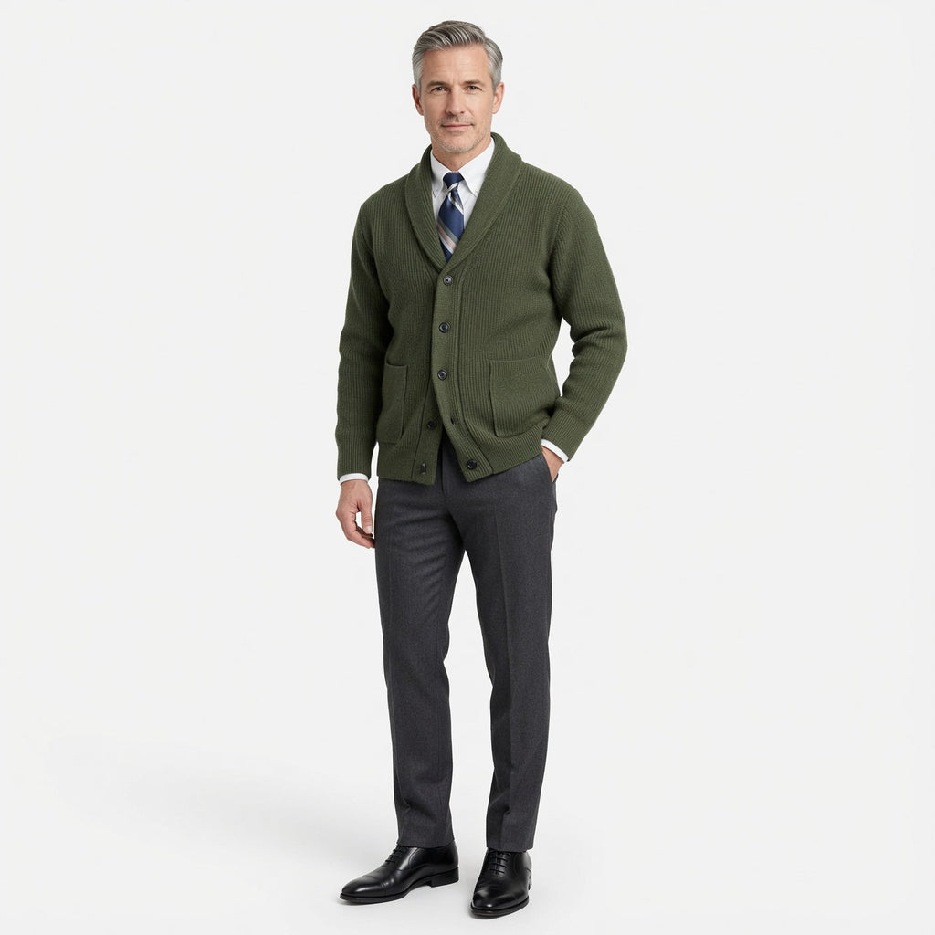 Classic Turn-Down Collar Knit
