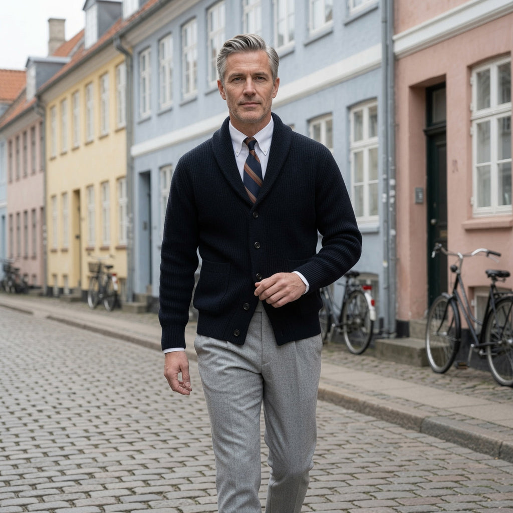 Classic Turn-Down Collar Knit