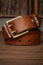 Double Prong Genuine Leather