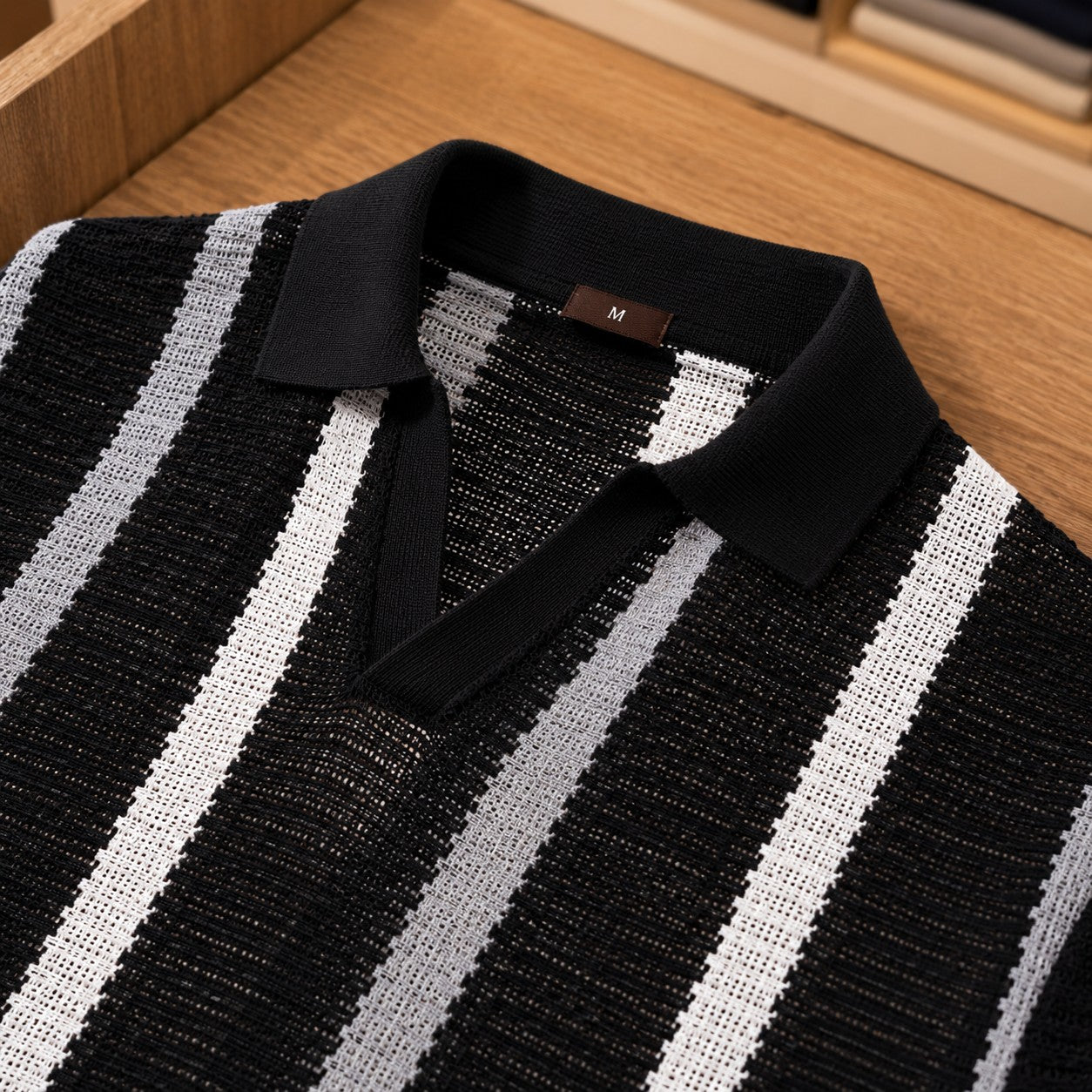 Breathable Striped Knit Shirt
