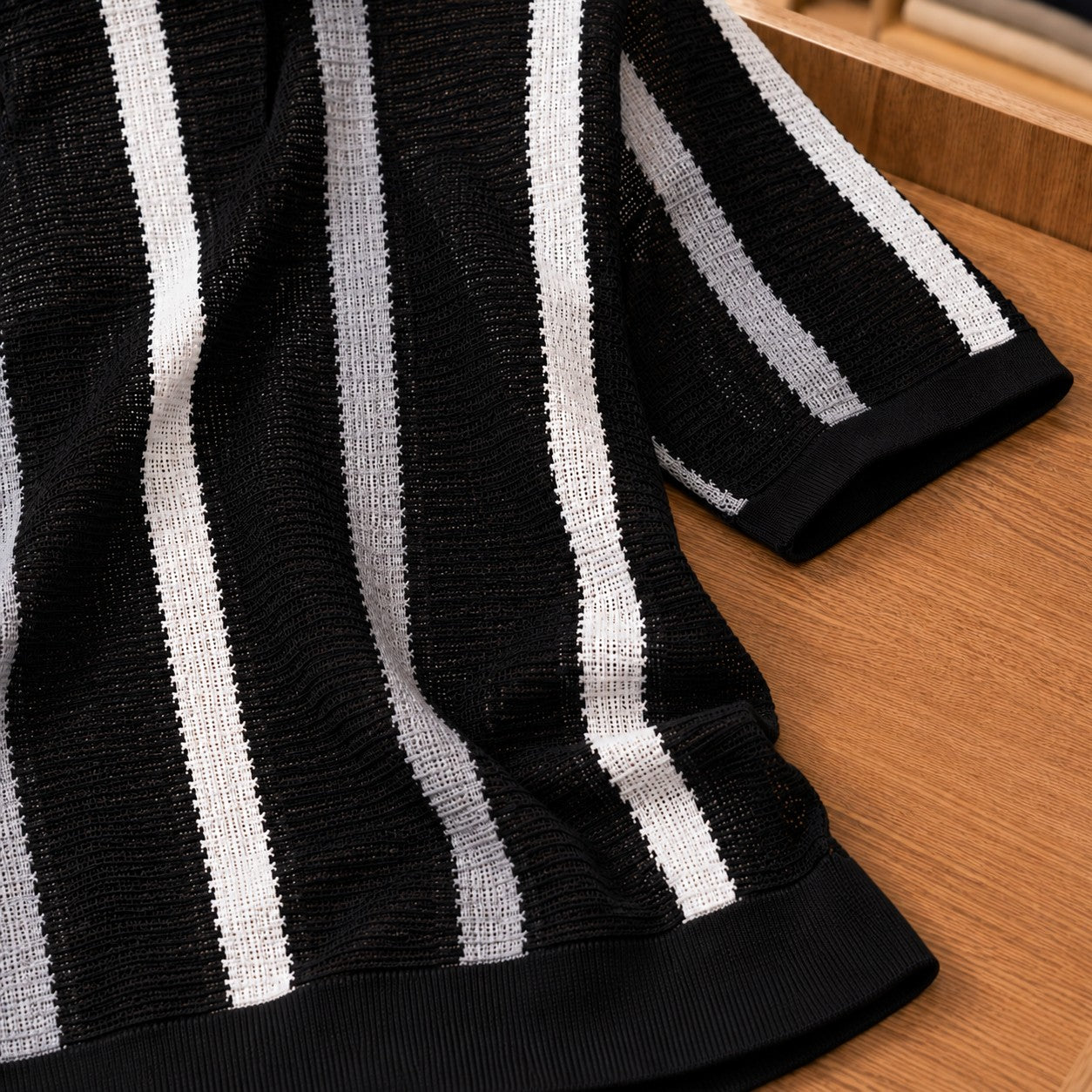 Breathable Striped Knit Shirt