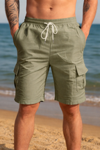 Linen Cargo Shorts