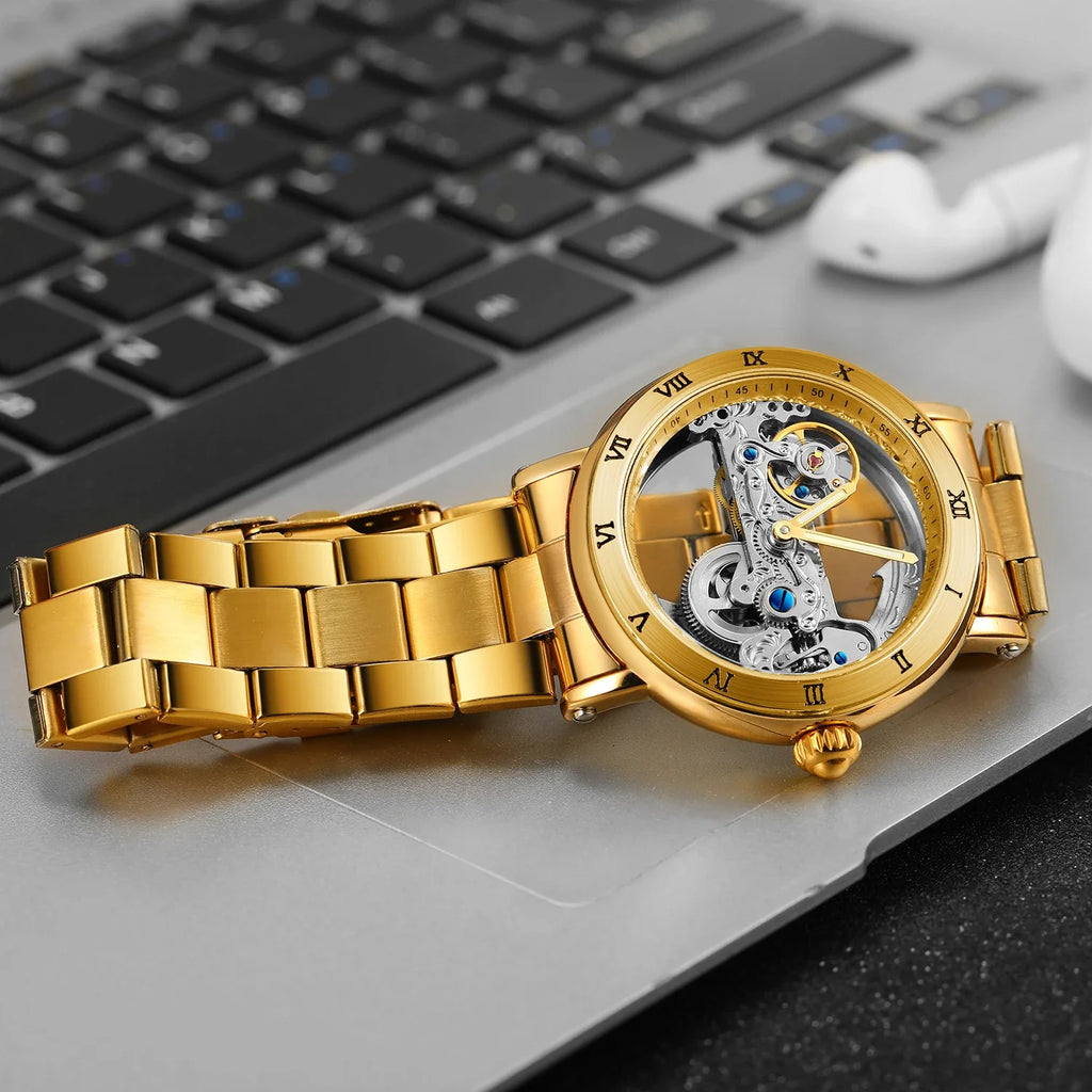 Golden Bridge Skeleton Watch