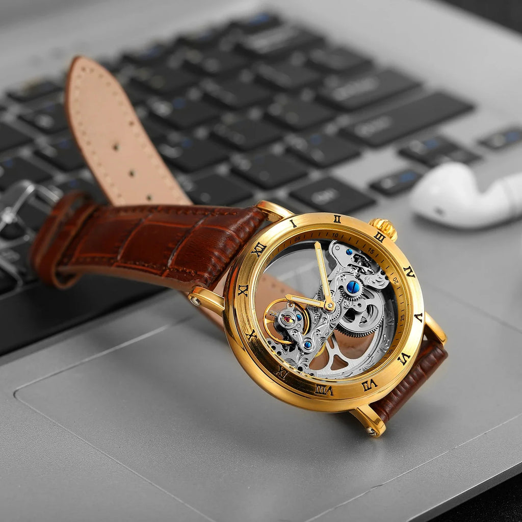 Golden Bridge Skeleton Watch