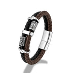 Runes Braided Leather Bracelet
