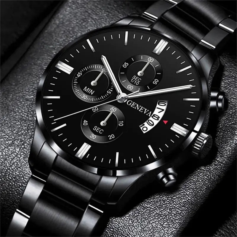Men's Golden Steel Quartz Watch
