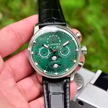 Moon Phase Leather Watch