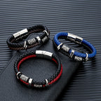 Runes Braided Leather Bracelet