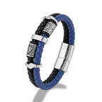 Runes Braided Leather Bracelet