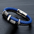Runes Braided Leather Bracelet