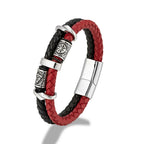 Runes Braided Leather Bracelet
