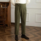 High-Waist Straight Corduroy Trousers