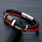 Runes Braided Leather Bracelet