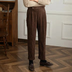 High-Waist Straight Corduroy Trousers