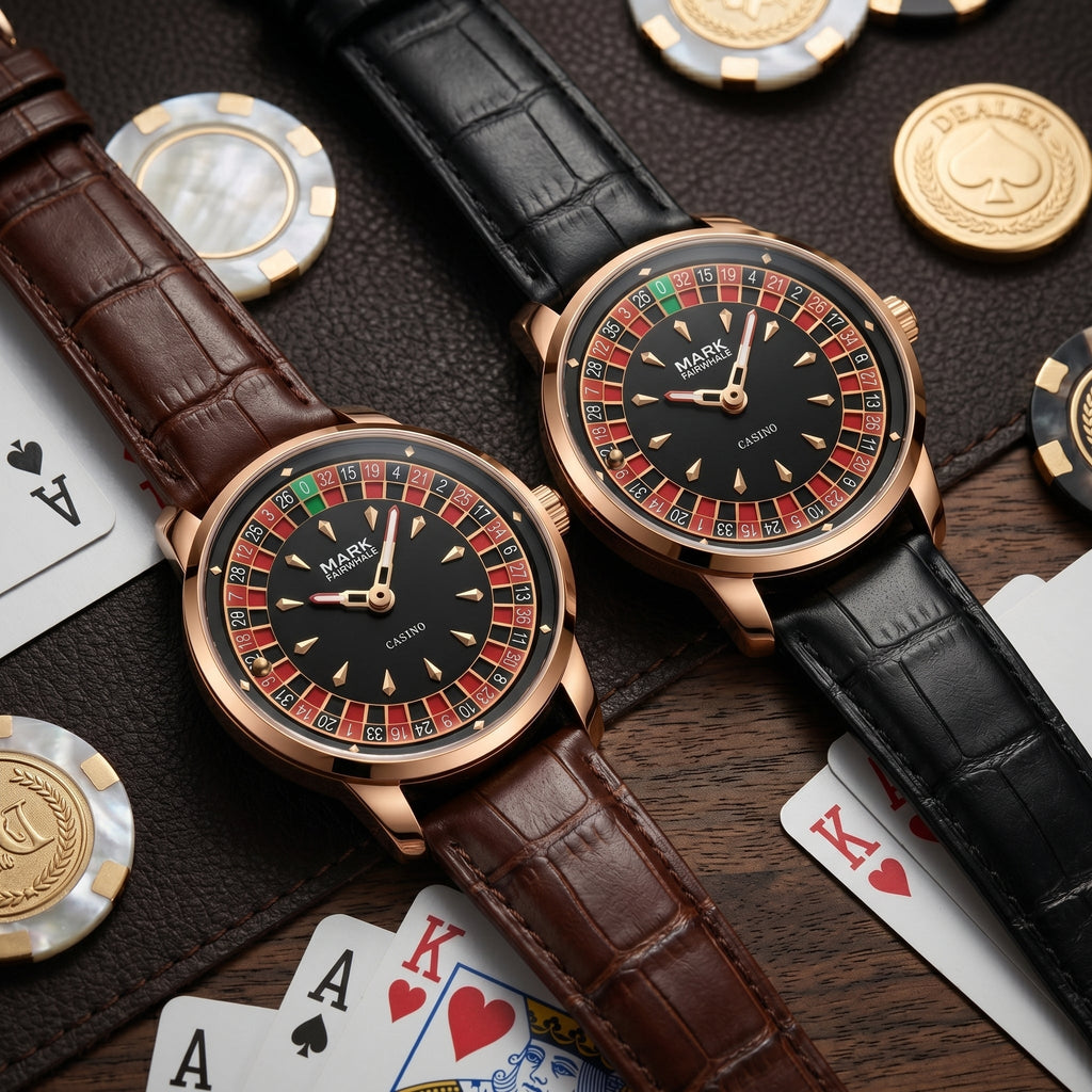 Roulette Dial Leather Watch