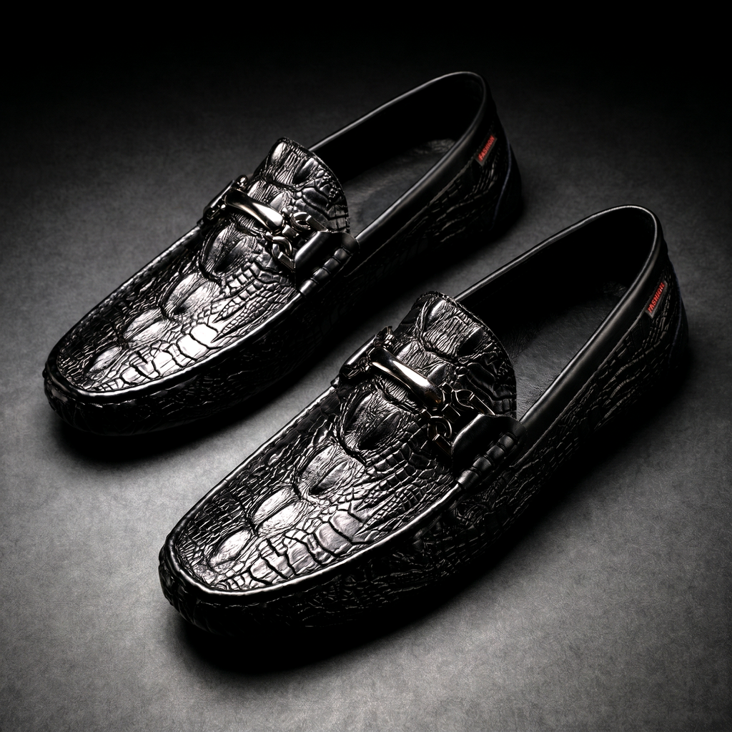 Men's Crocodile Slip-On Loafers