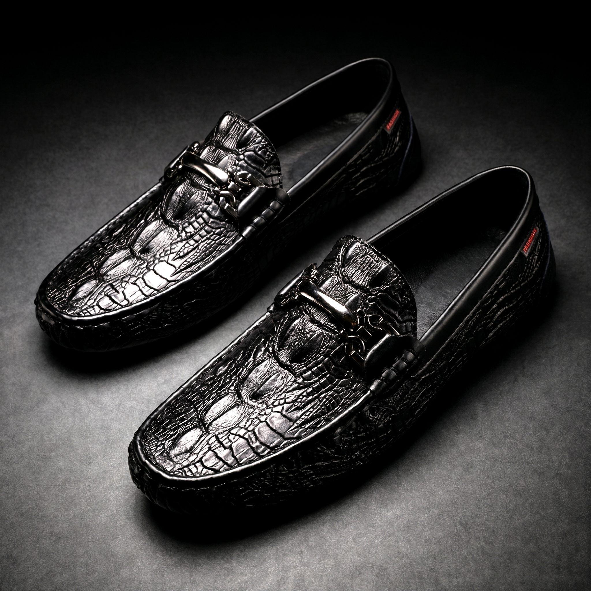 Men's Crocodile Slip-On Loafers