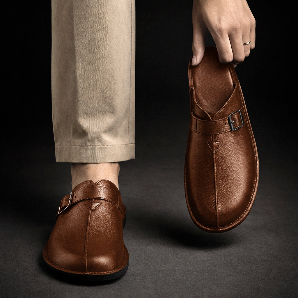Genuine Leather Comfort Slide