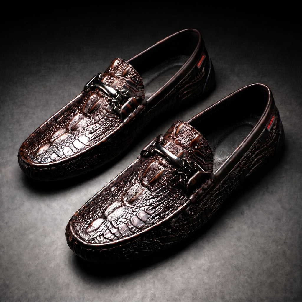 Men's Crocodile Slip-On Loafers