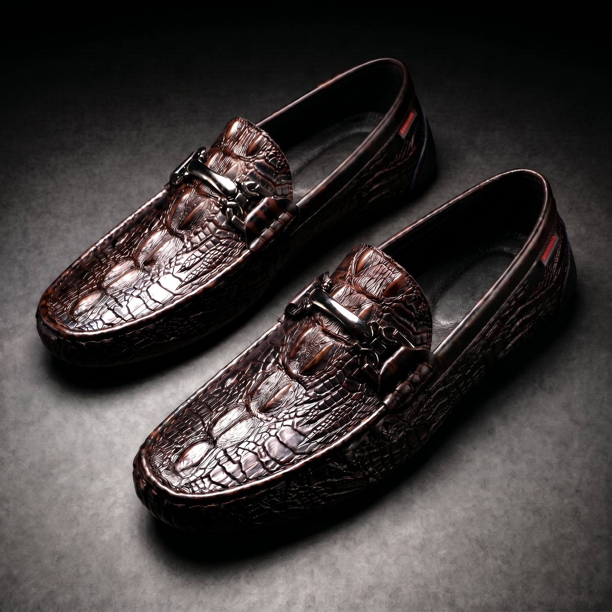 Men's Crocodile Slip-On Loafers