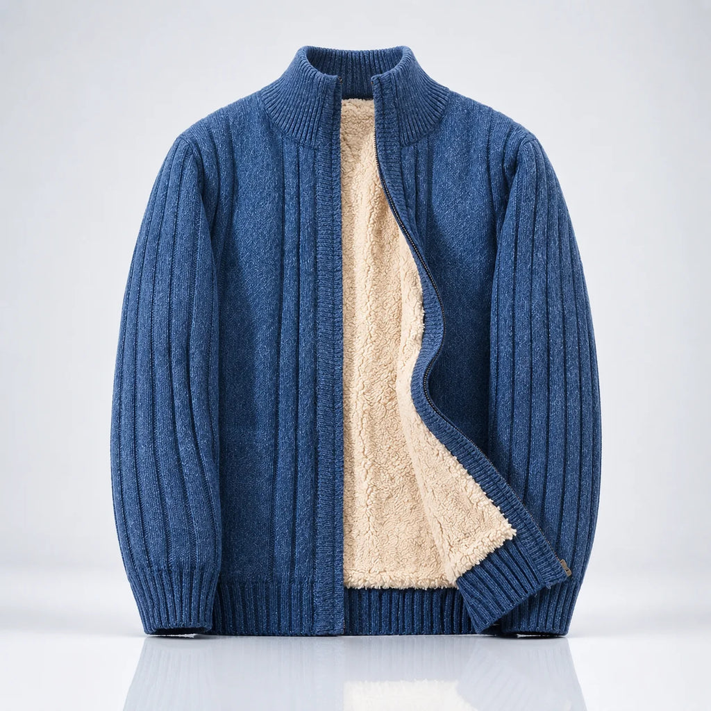 Thick Knit Zip-Up Sweater