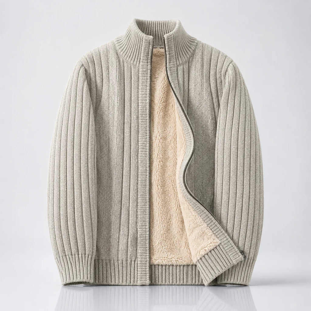 Thick Knit Zip-Up Sweater
