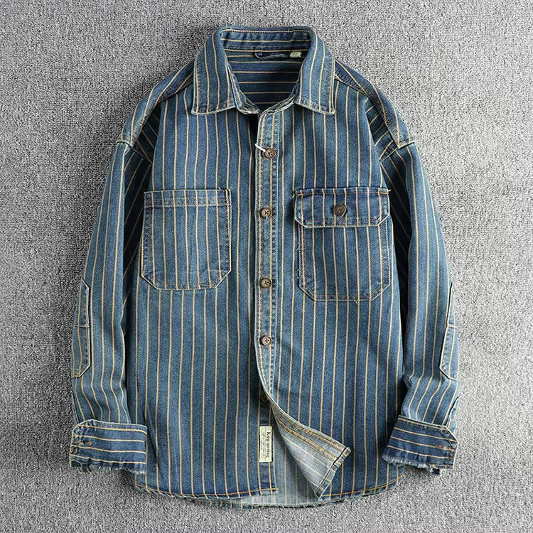 Retro Denim Cargo Shirt