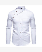 Stand Collar Irregular Button Shirt