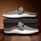 Premium Leather Backless Loafers