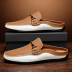 Premium Leather Backless Loafers