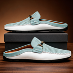 Premium Leather Backless Loafers