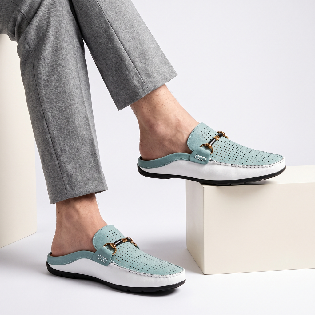 Premium Leather Backless Loafers