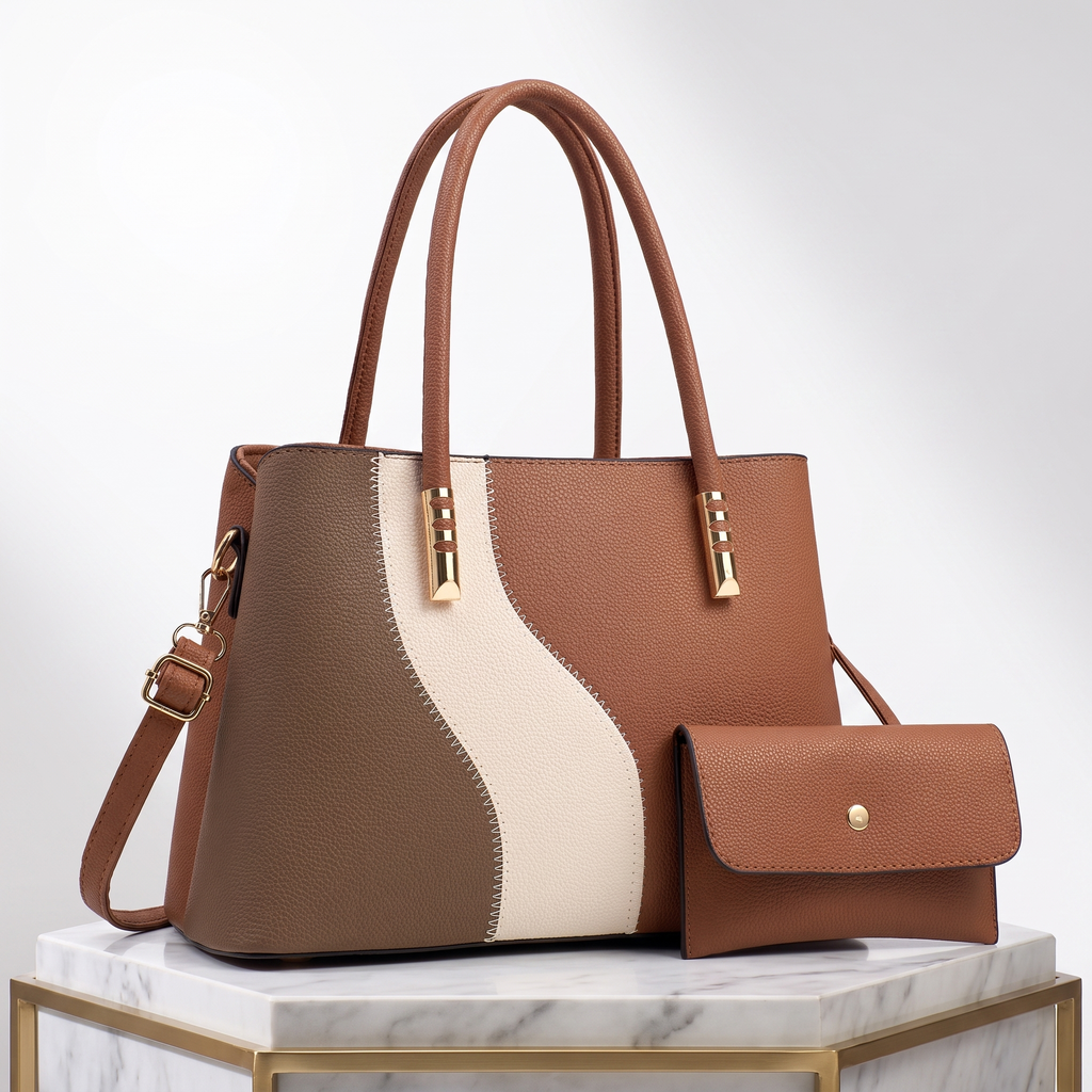 Leather Tote Bag Set