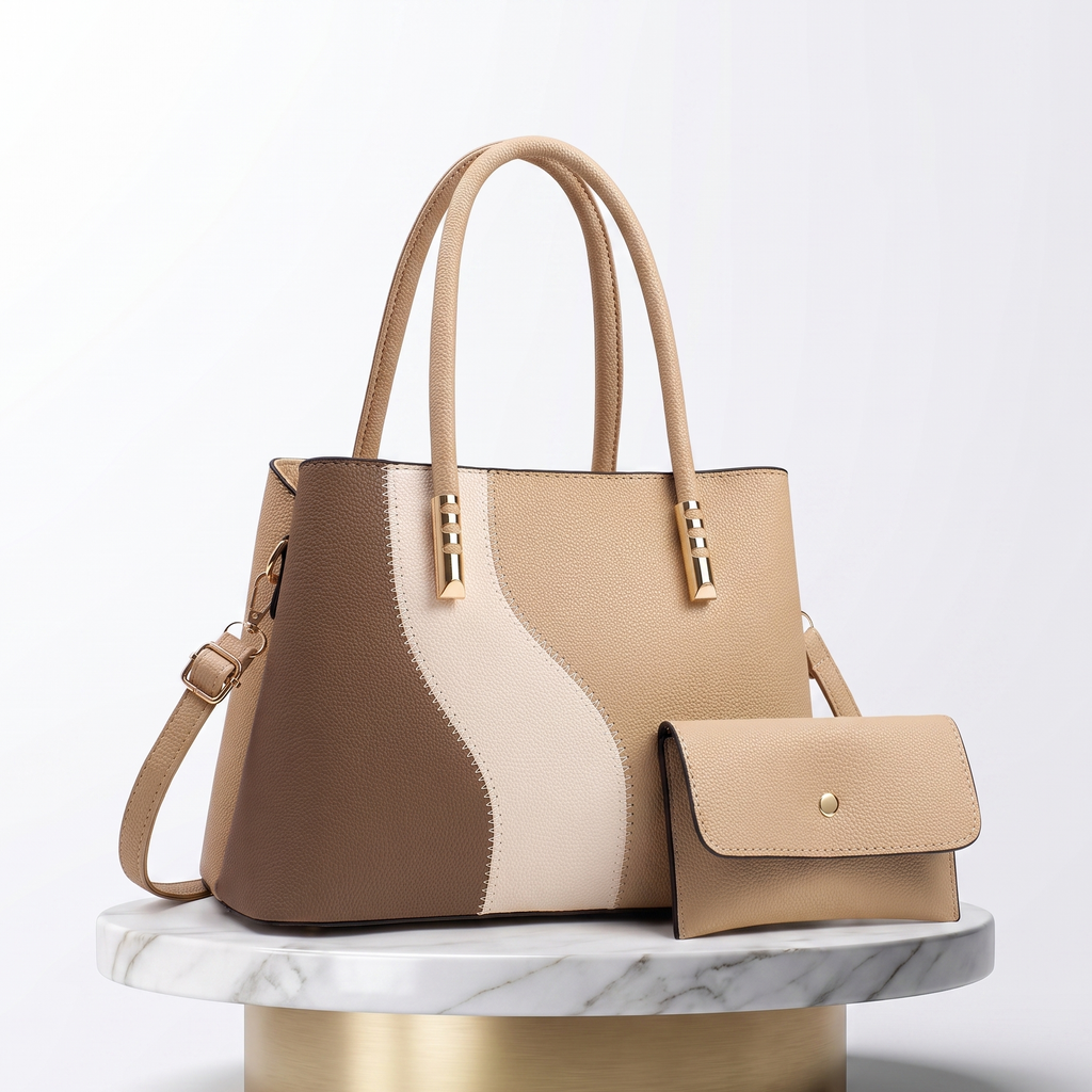 Leather Tote Bag Set