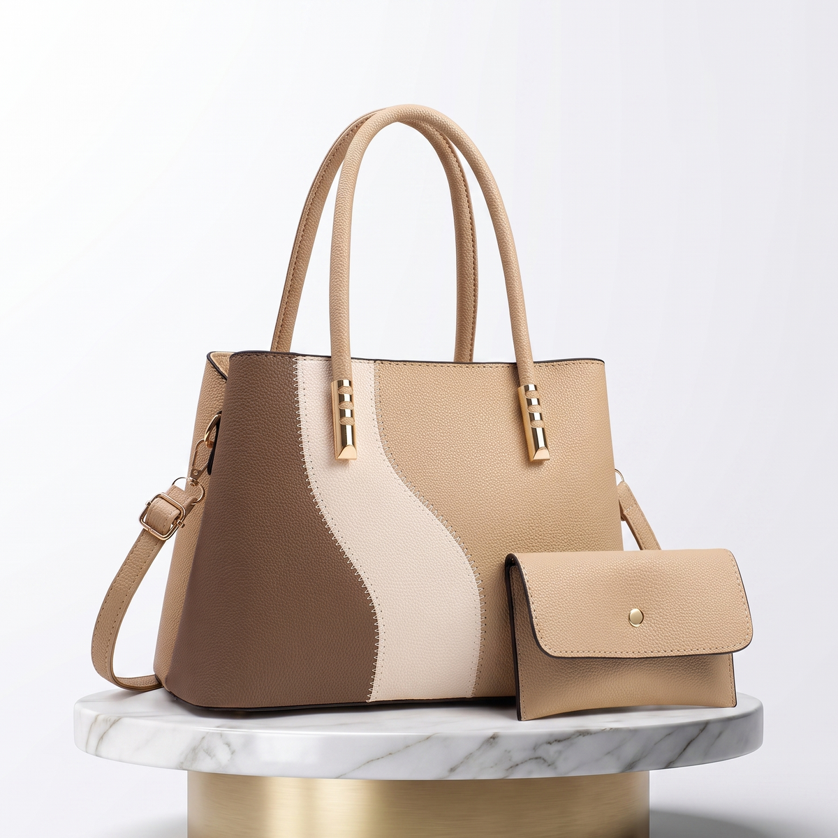Leather Tote Bag Set