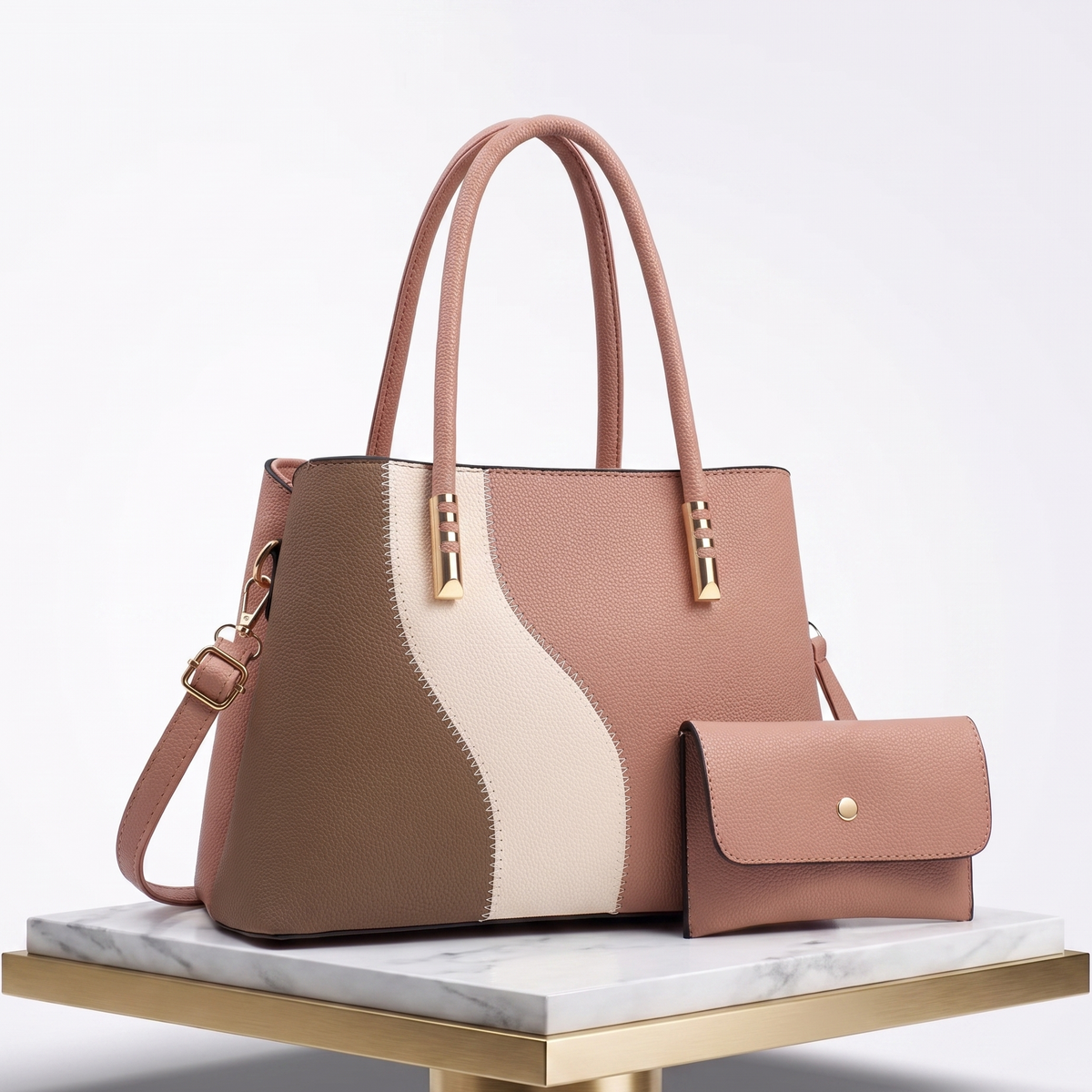 Leather Tote Bag Set