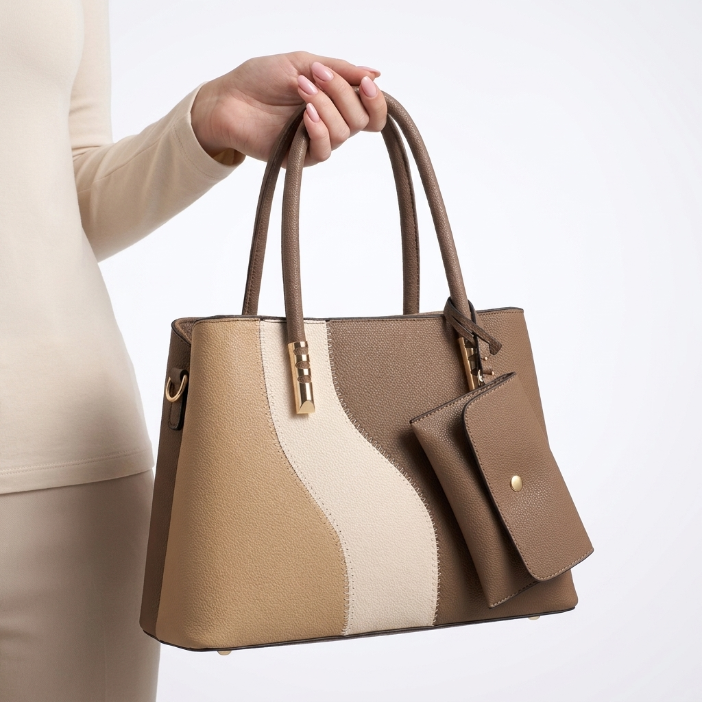 Leather Tote Bag Set