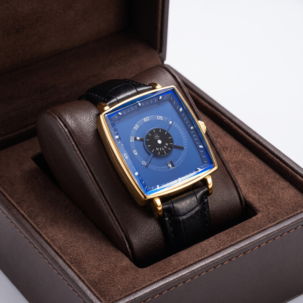 Men's Square Leather Watch