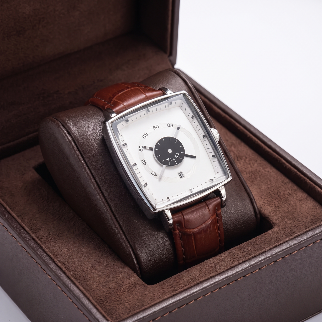 Men's Square Leather Watch