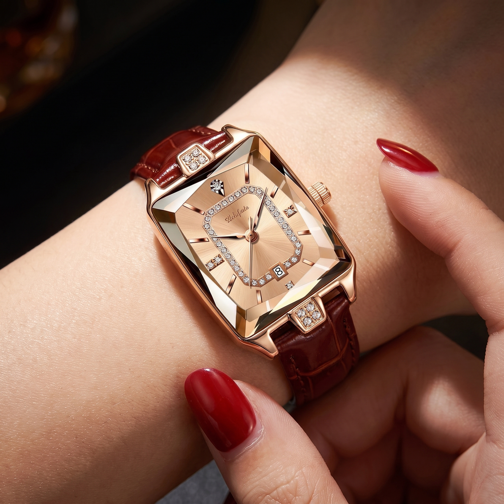 Women's Rectangle Leather Watch