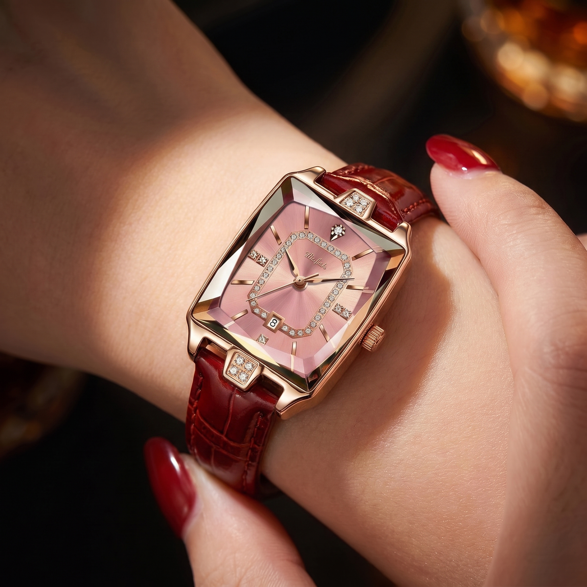 Women's Rectangle Leather Watch