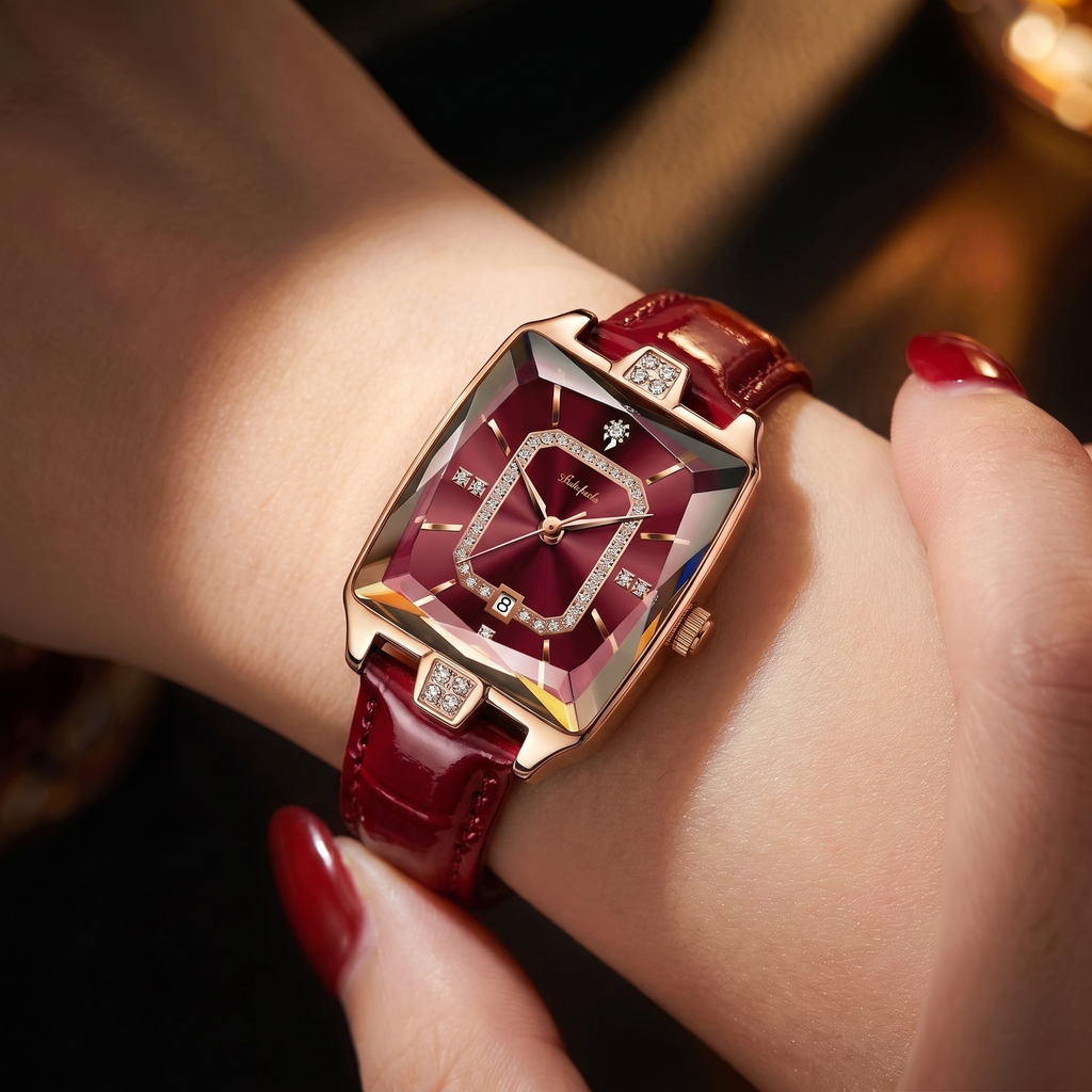 Women's Rectangle Leather Watch