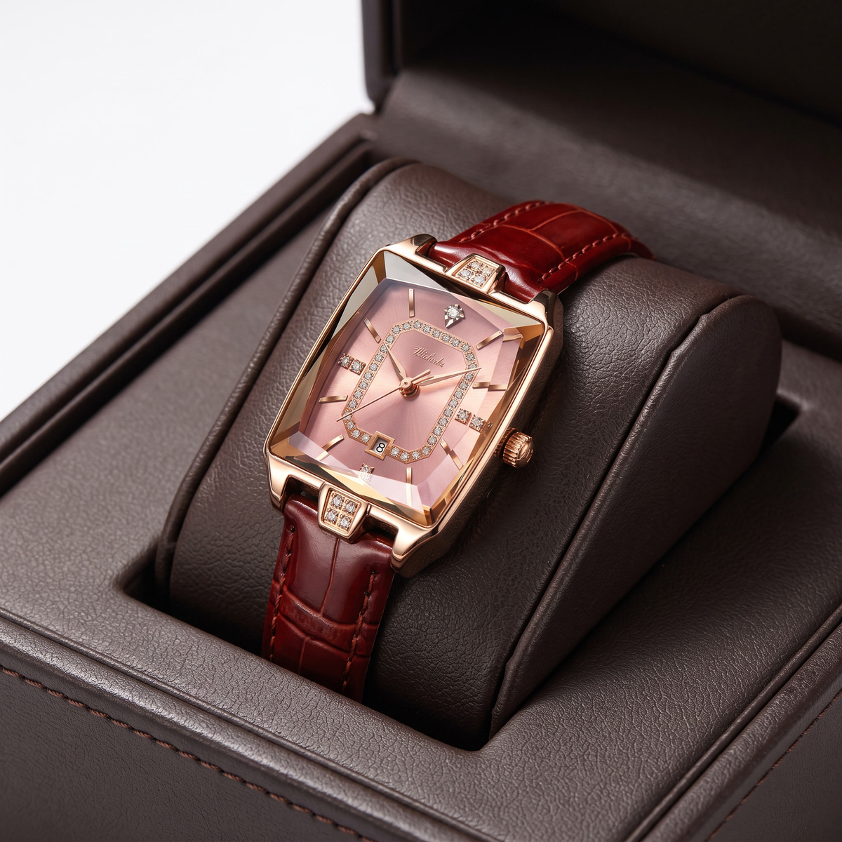 Women's Rectangle Leather Watch