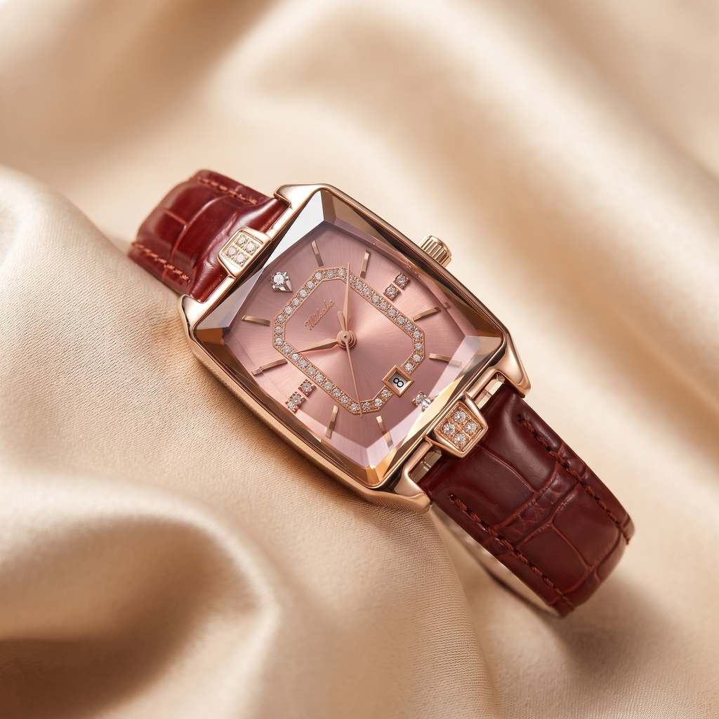 Women's Rectangle Leather Watch