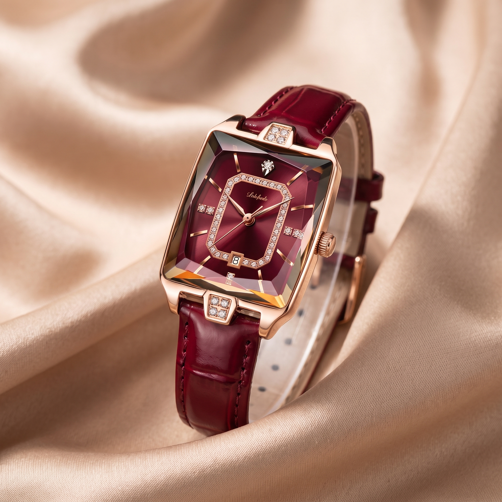 Women's Rectangle Leather Watch